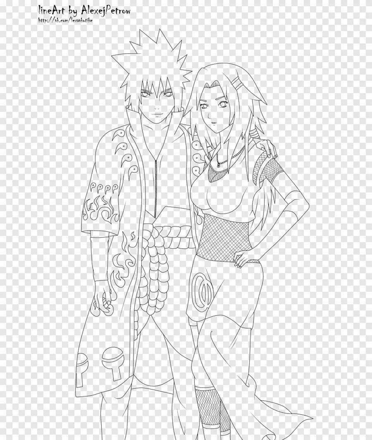 Bright sasuke and sakura coloring book