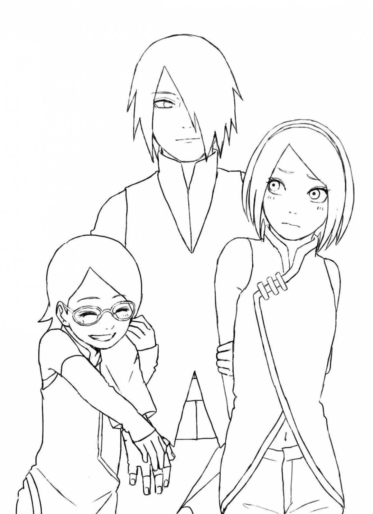 Glorious sasuke and sakura coloring book