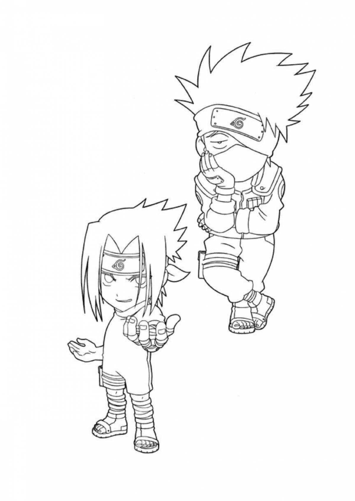 Charming sasuke and sakura coloring book