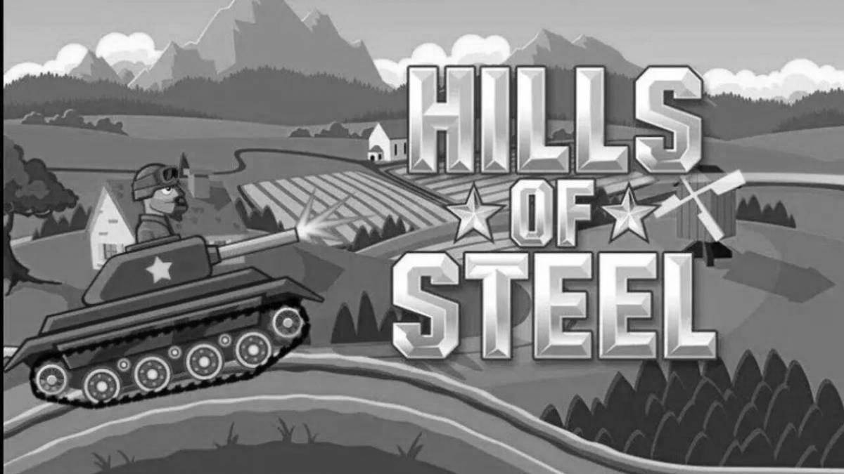 Photo Bright steel hills coloring book