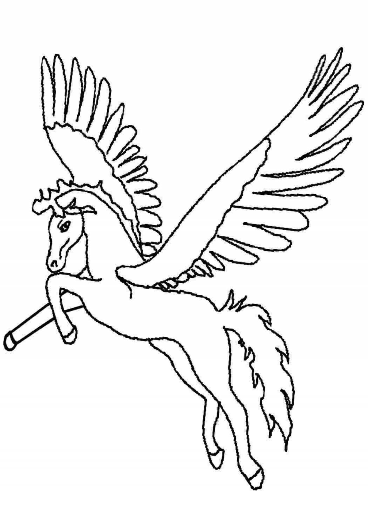 Royal coloring horse with wings