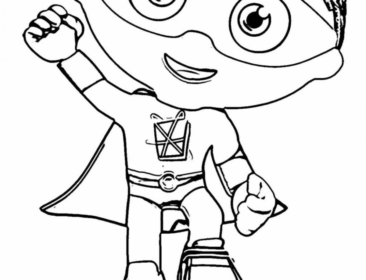 Coloring book shiny tom chase heroes