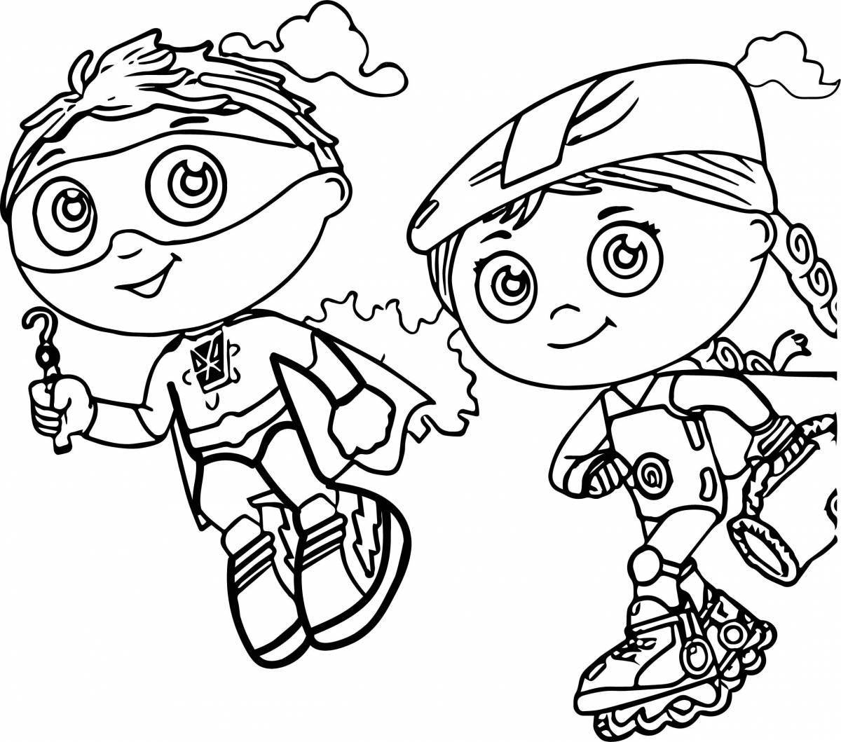 Tom chase's dazzling heroes coloring page