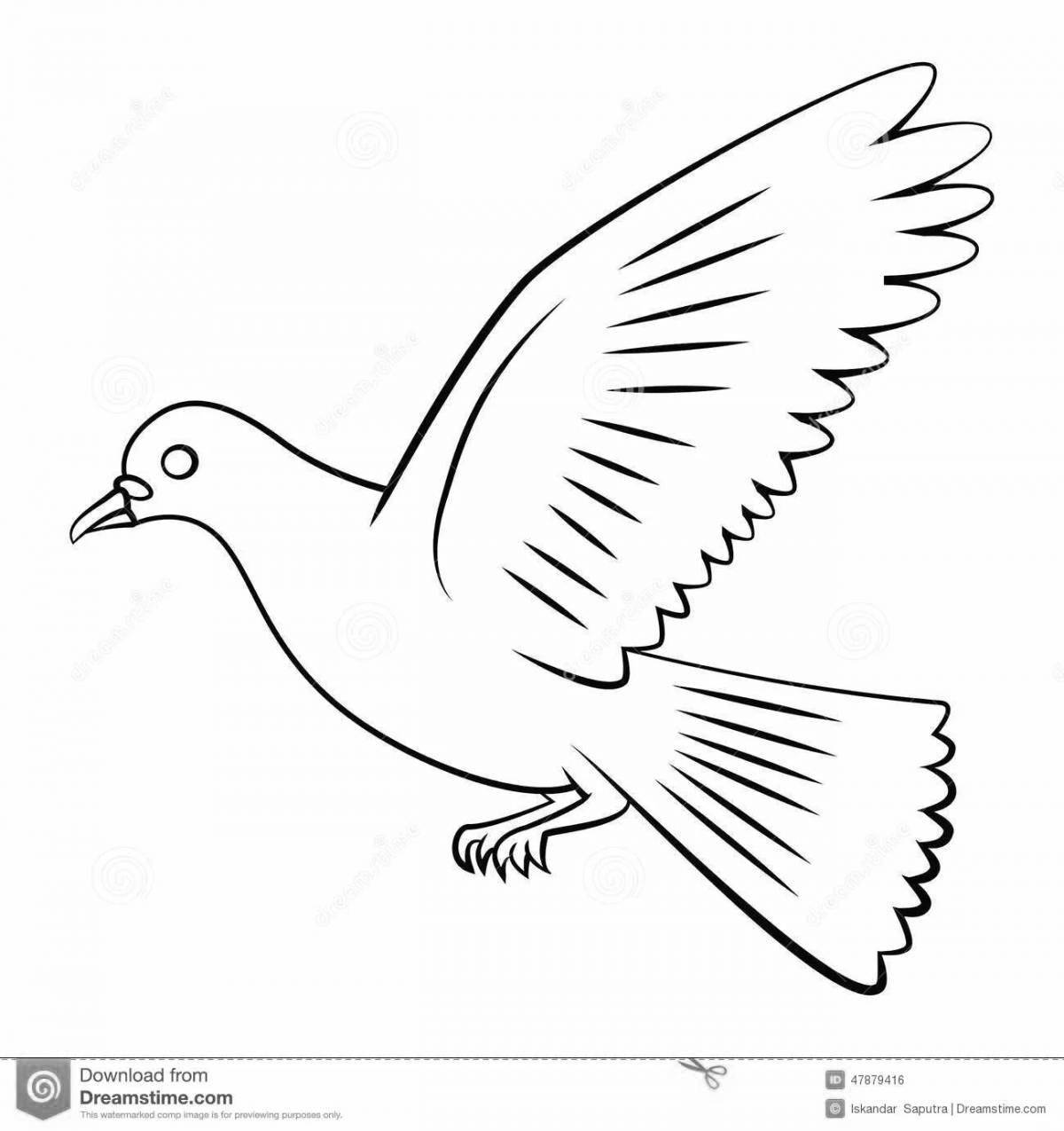Glowing soldier with dove coloring page