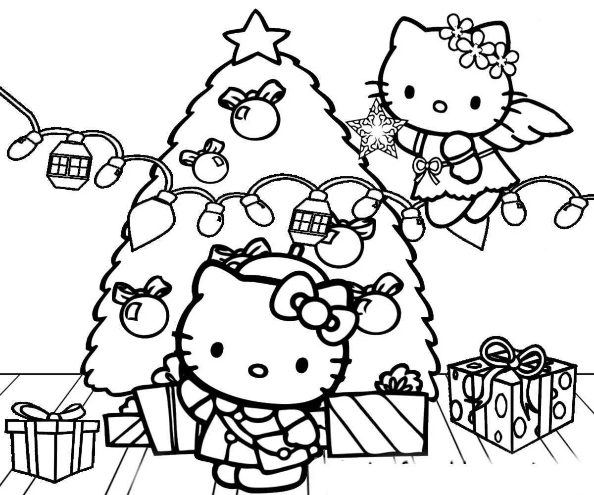 Awesome hello kitty coloring page