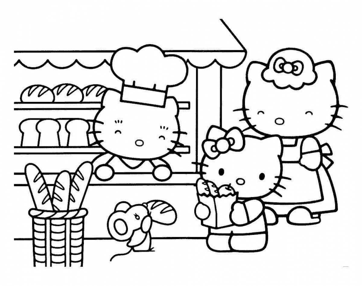 Detailed coloring hello kitty