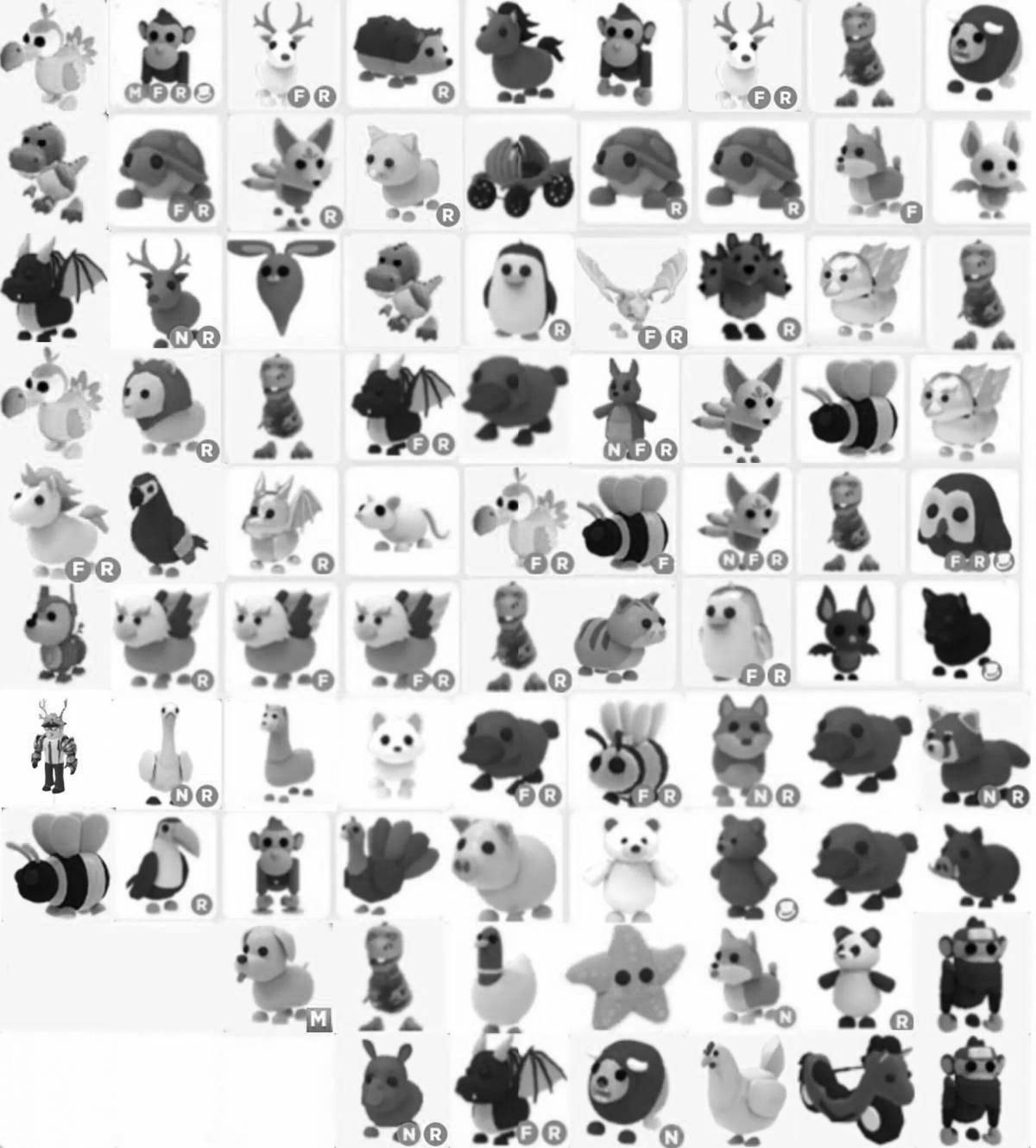 Яркая страница раскраски adopt me trade