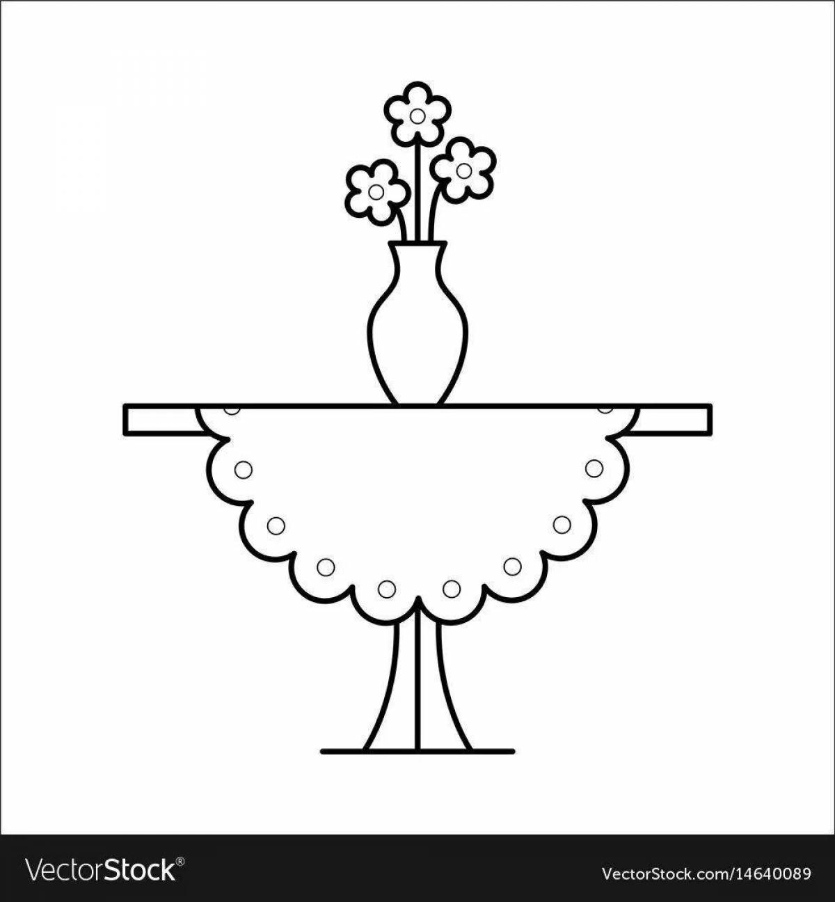 Playful tablecloth coloring page