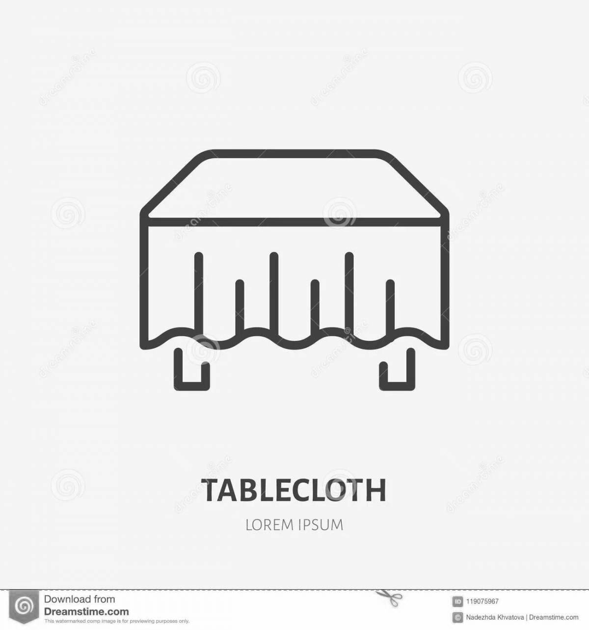 Glitter tablecloth coloring page
