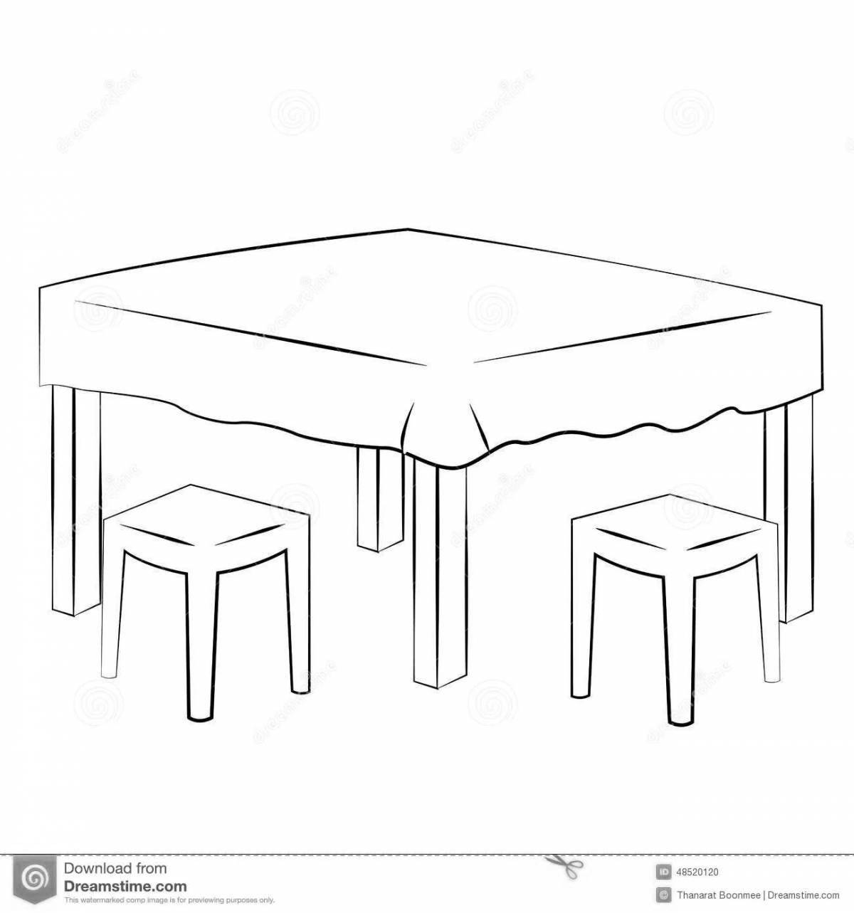 Decorated tablecloth coloring page