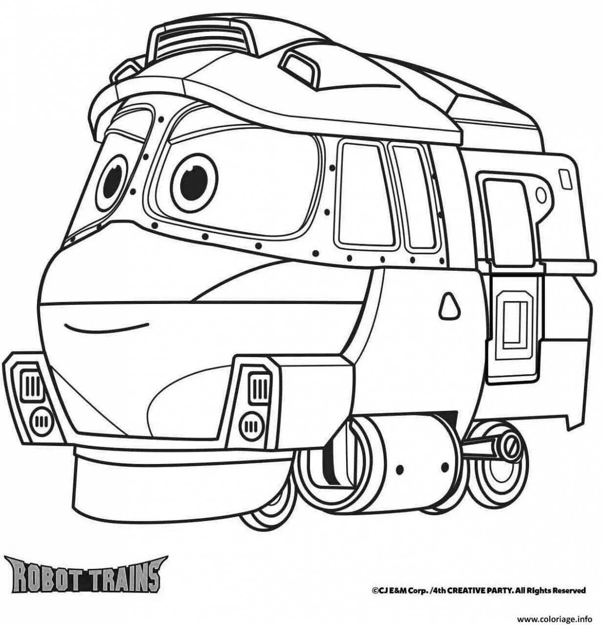 Coloring book bright maxi train robots