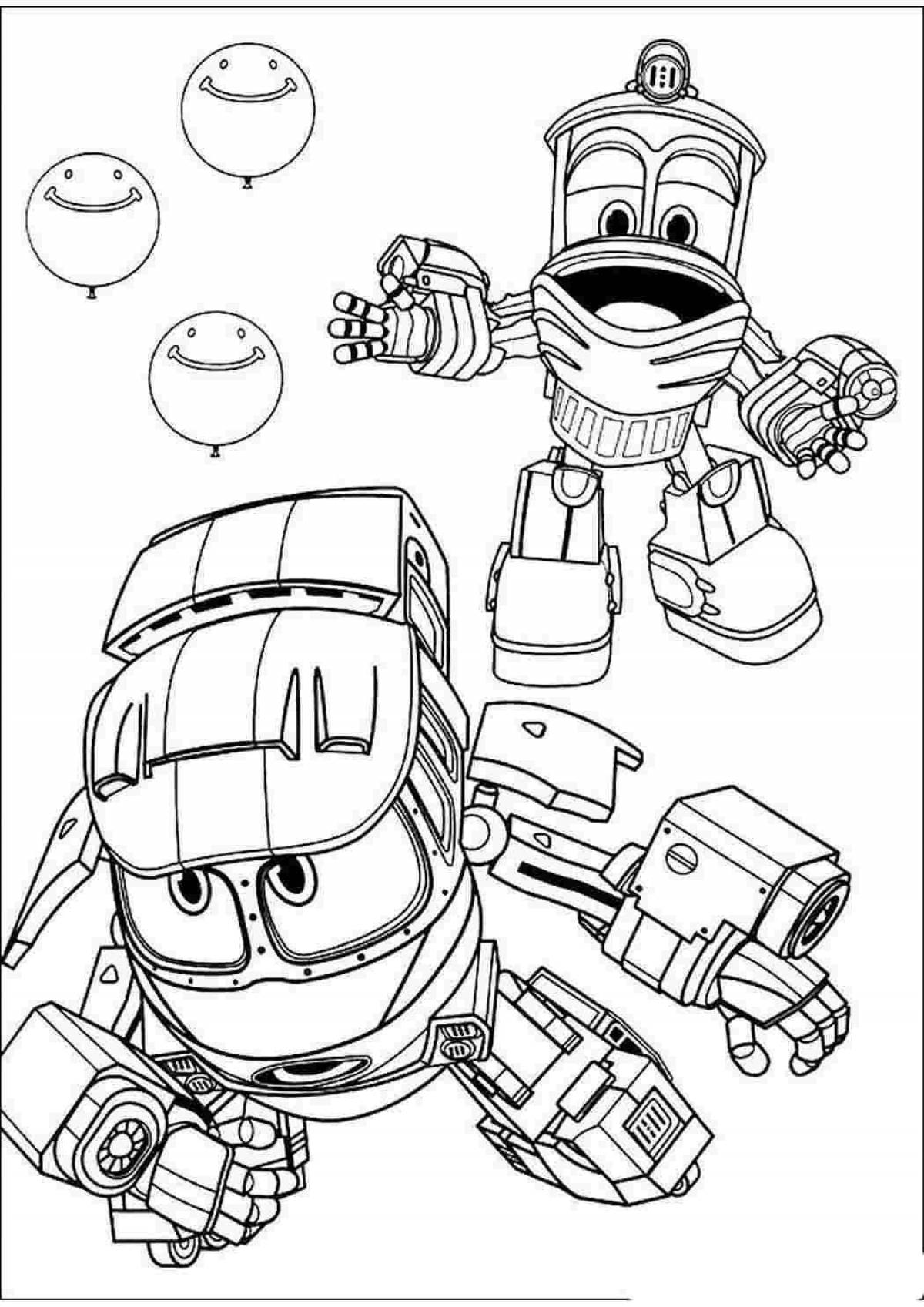 Fascinating Maxi Train Robot Coloring Page