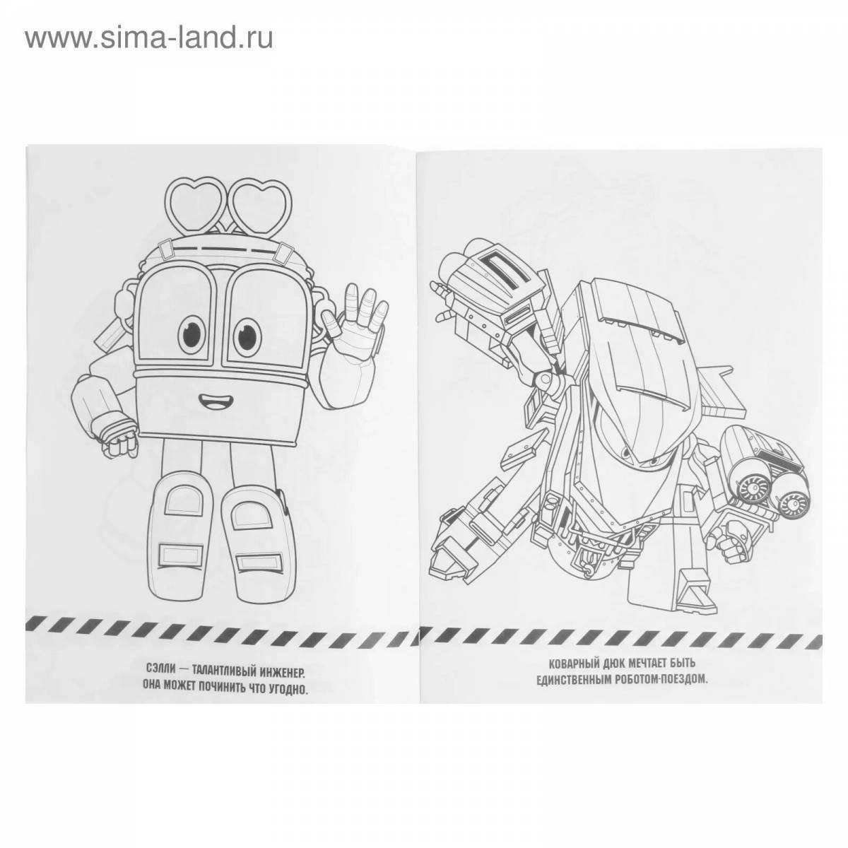 Coloring book amazing maxi robot trains