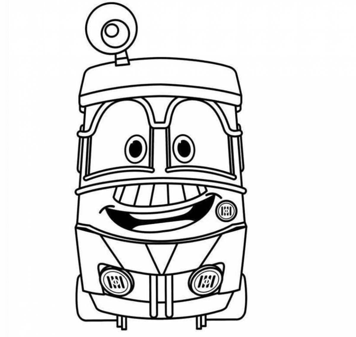 Color-frenzy maxi train robots coloring book