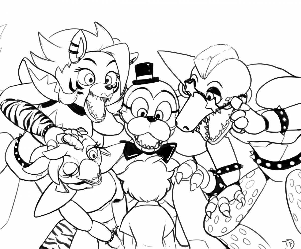 Coloring page playful vanessa from fnaf 9