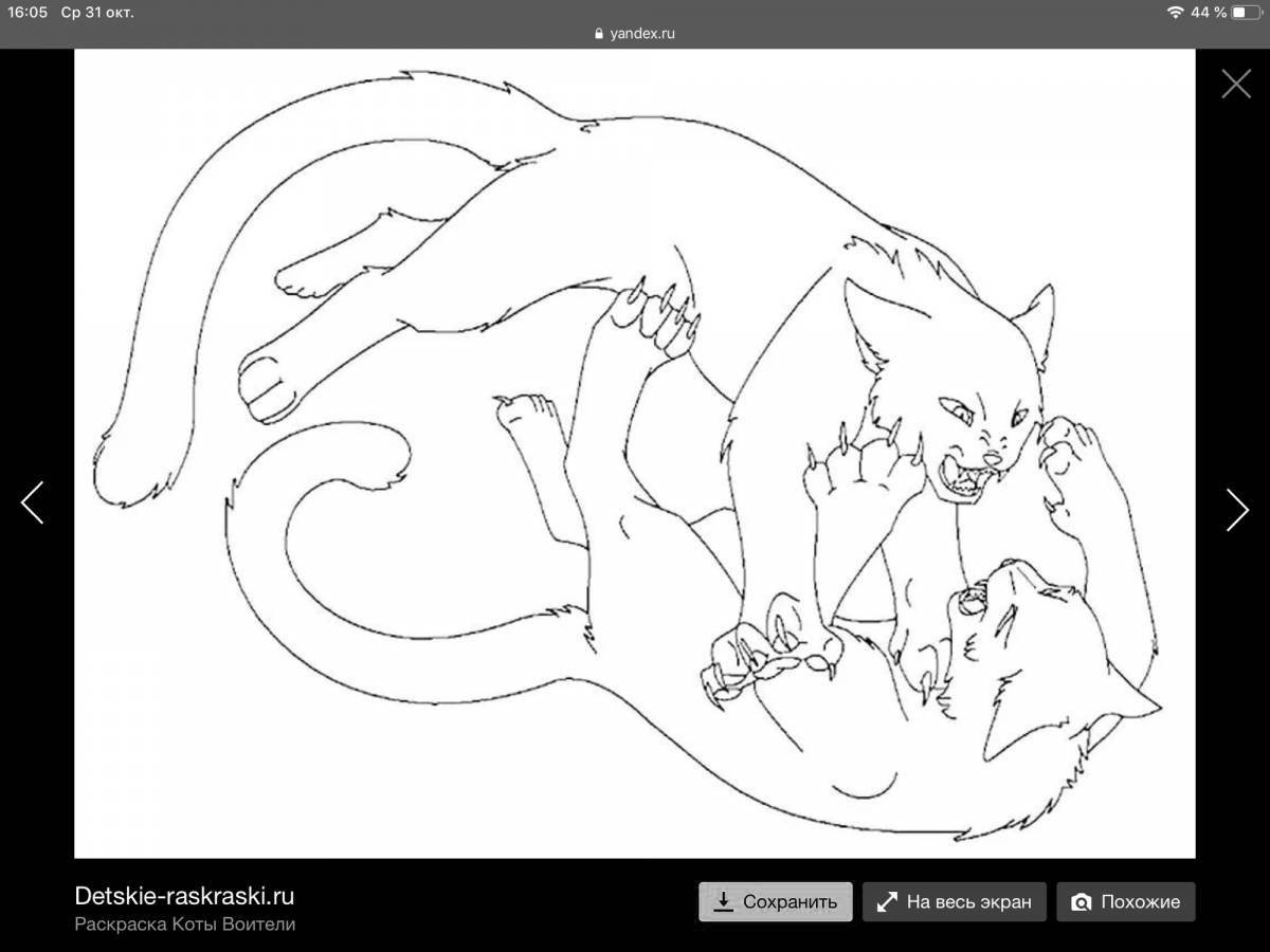 Bright anime cat warriors coloring book