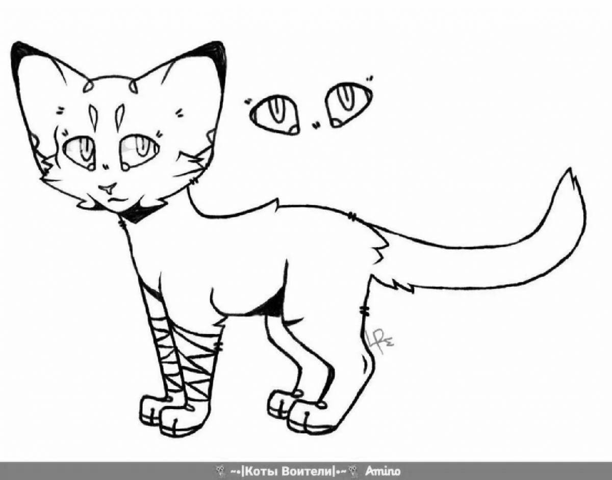 Раскраска сказочные аниме кошки воины