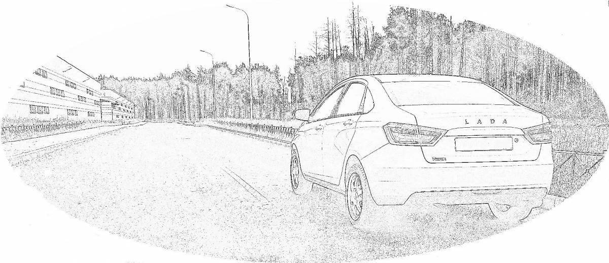 Impressive car lada vesta coloring page