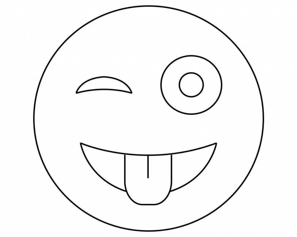 Sweet coloring page emoticons indie kid