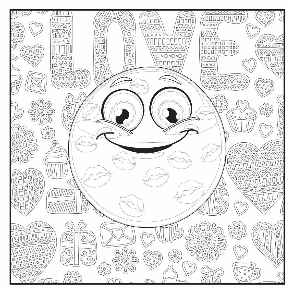 Funny indie kid emoticon coloring pages
