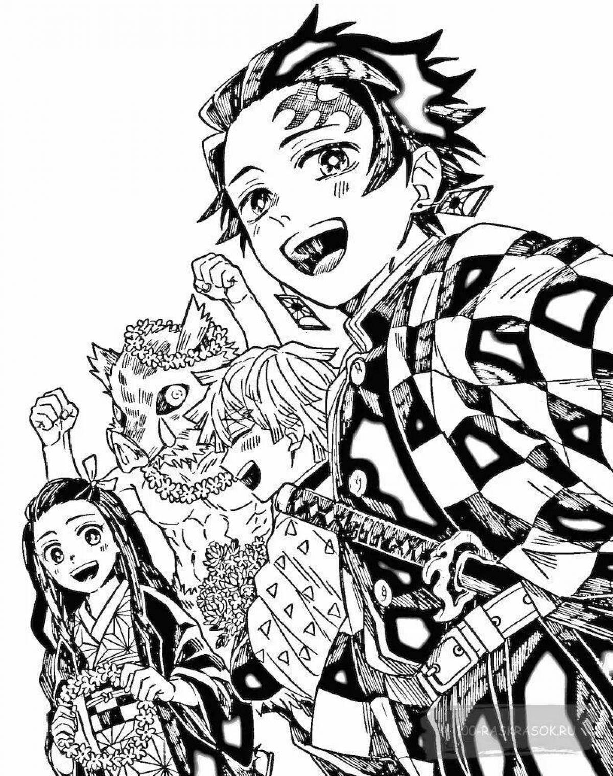 Colouring peaceful nezuko and zenitsu