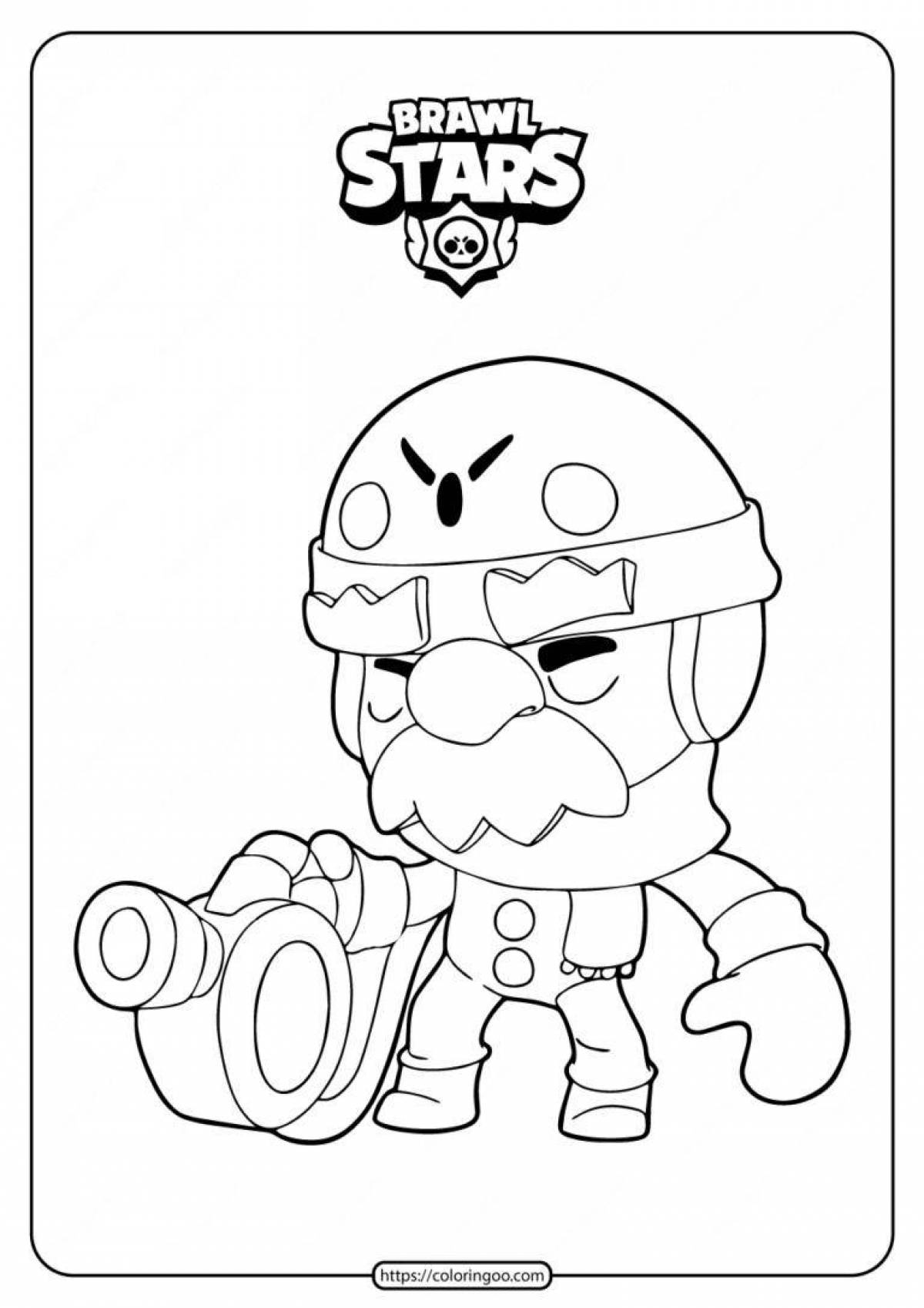 Colorful gray brawl stars coloring page