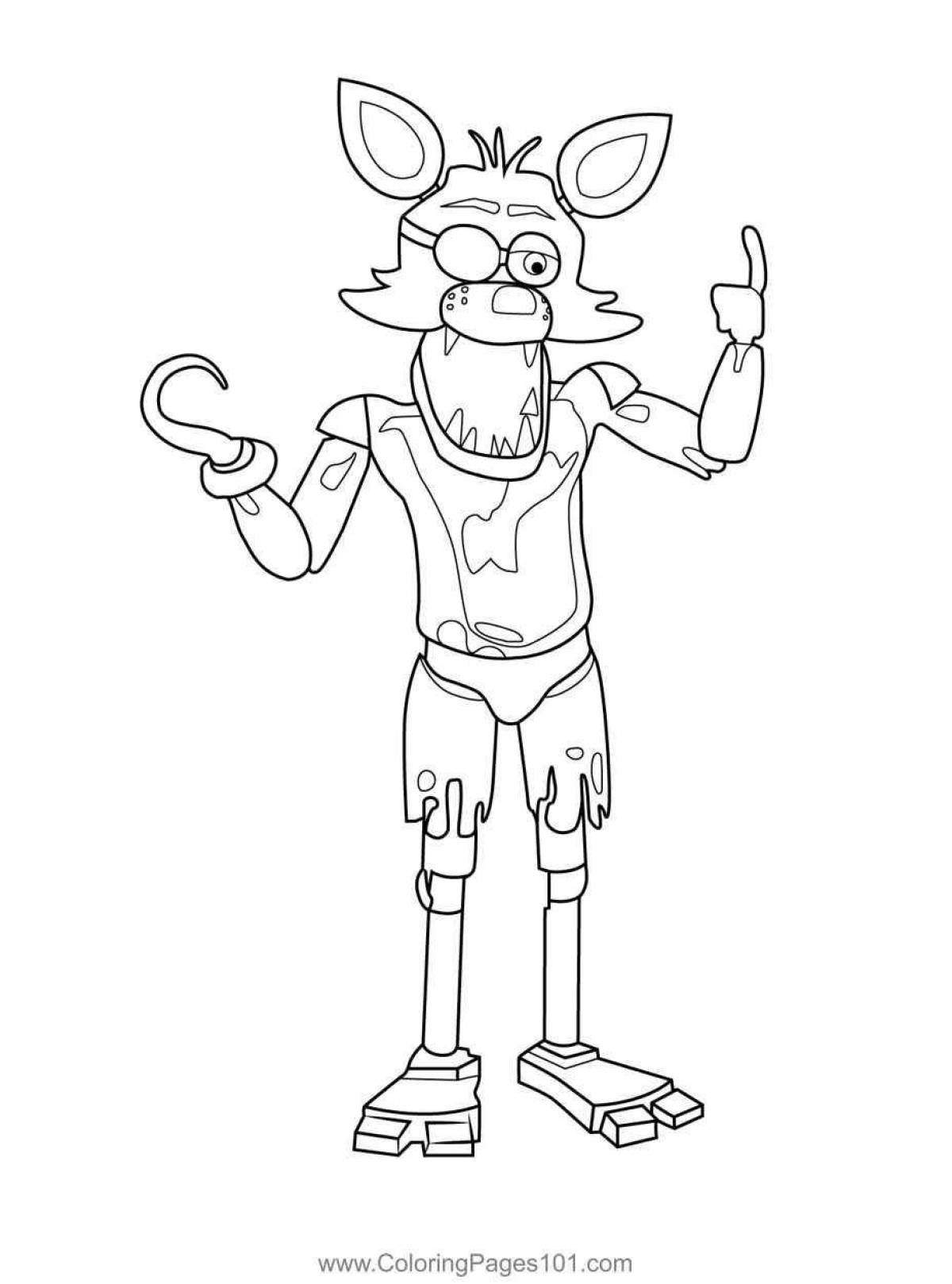 Foxy fnaf 9 coloring page