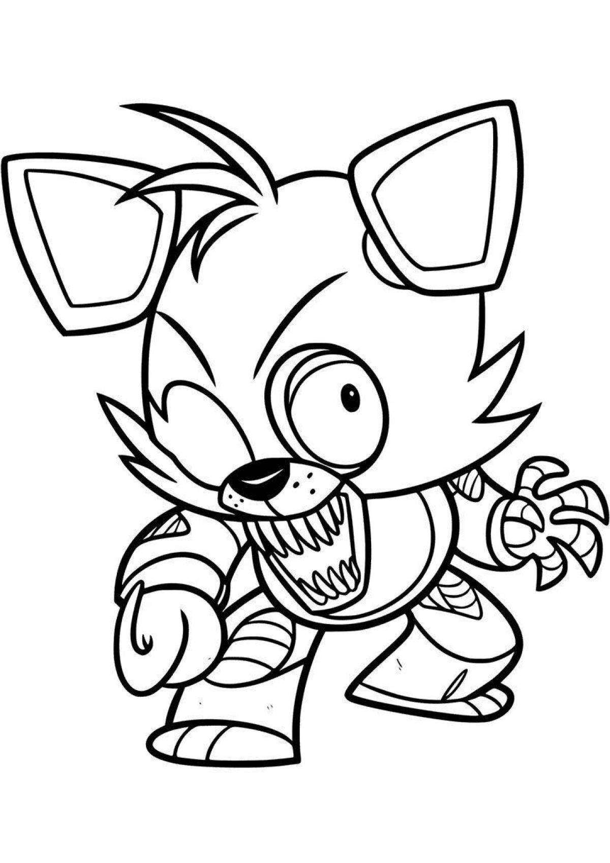 Charming foxy fnaf 9 coloring book