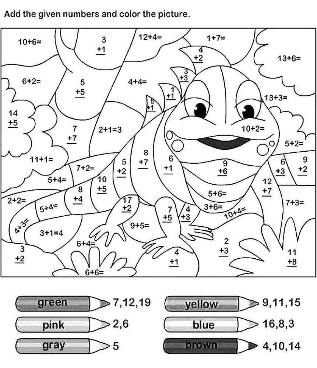 Bright English coloring book for 2nd grade