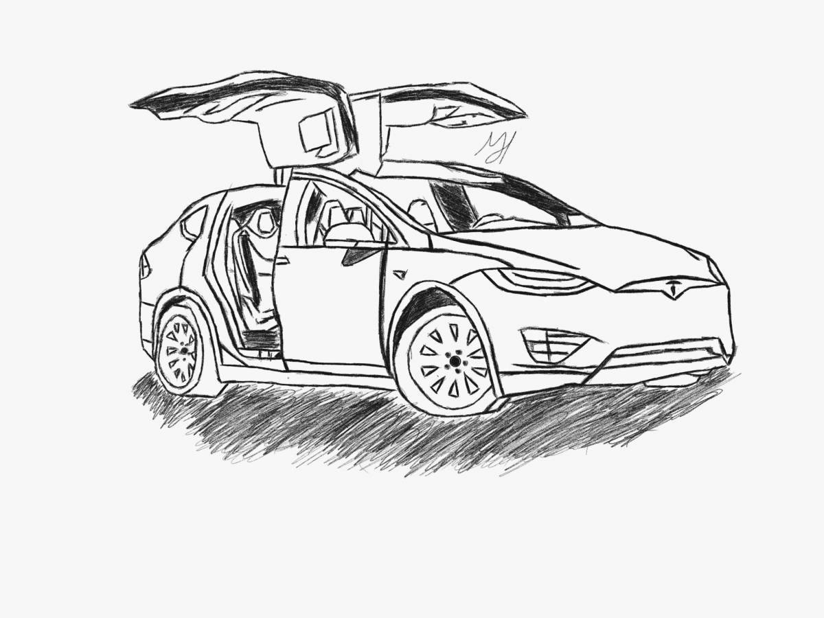 Как нарисовать tesla model x