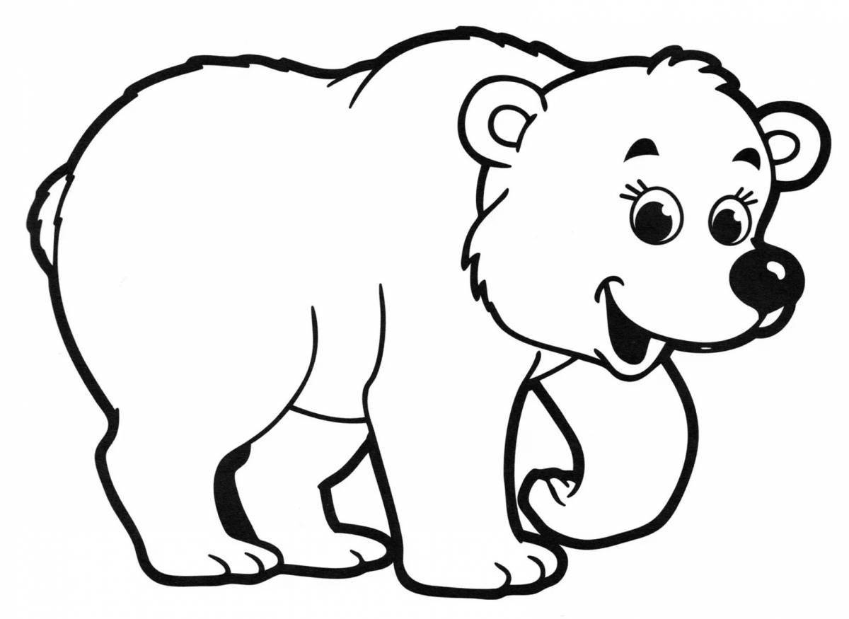 Cute bear and baby coloring book