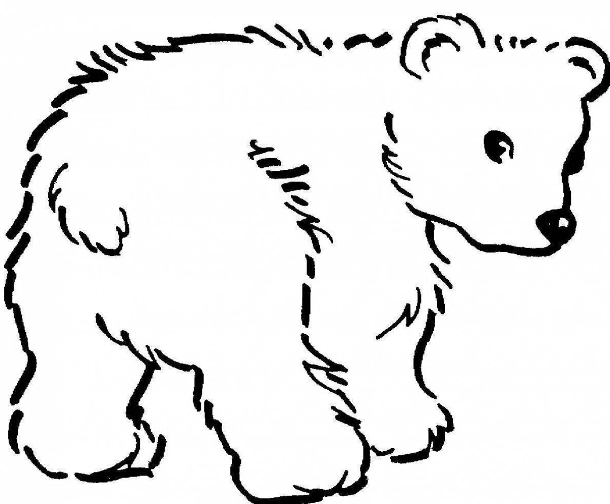 Fluffy bear and cub coloring page
