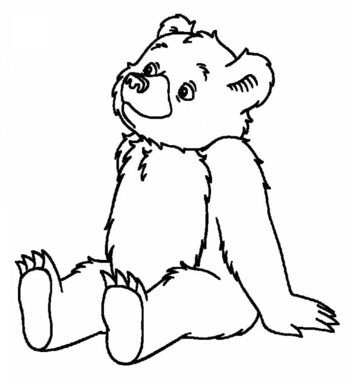 Photo Coloring page mischievous bear and cub