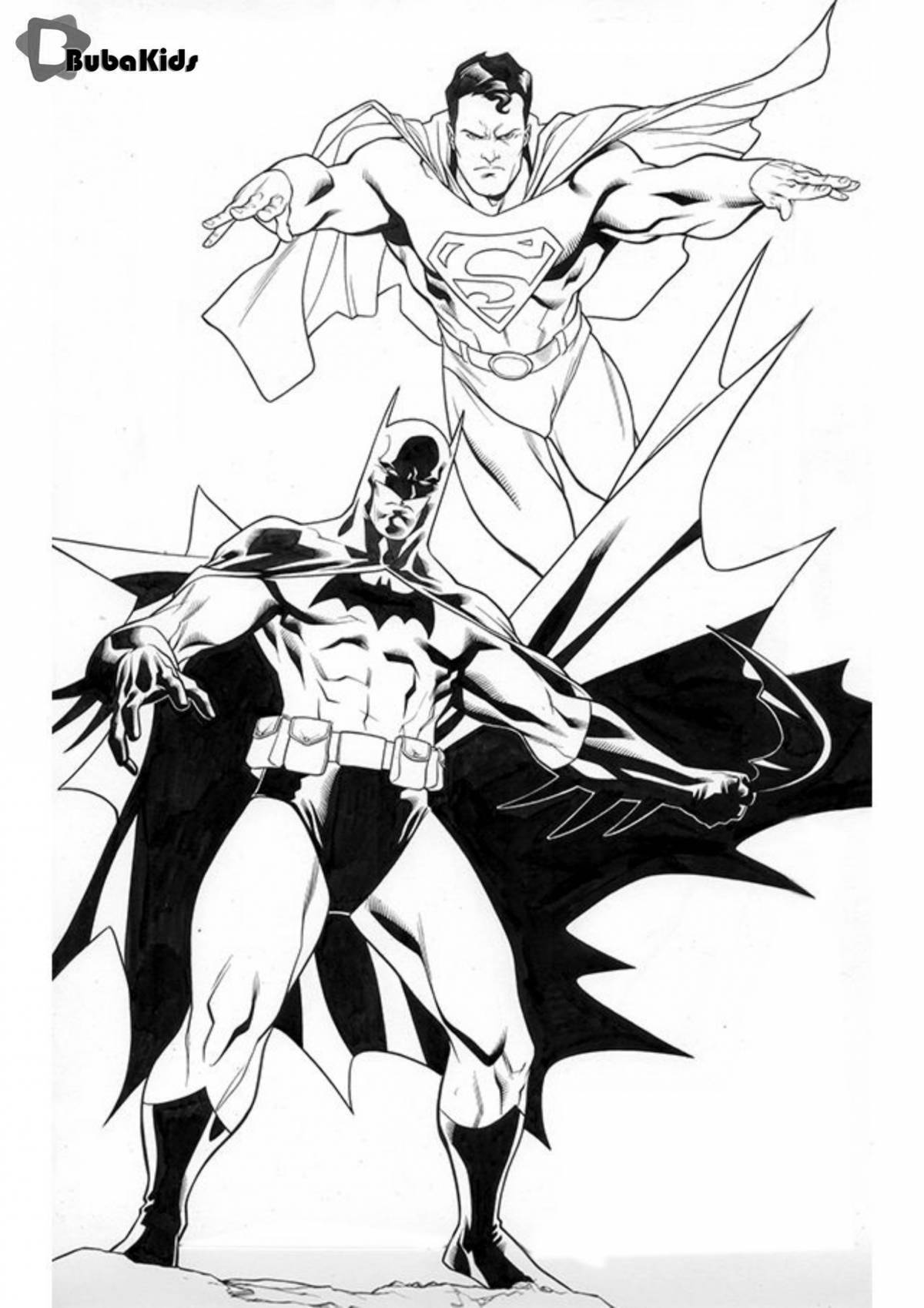 Bright superman and batman coloring pages