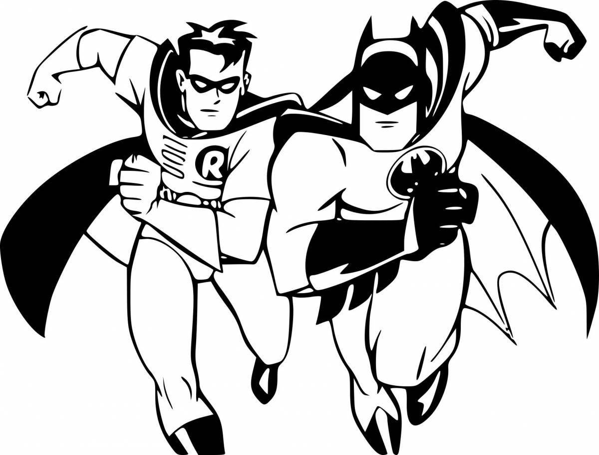 Славный супермен и бэтмен раскраска