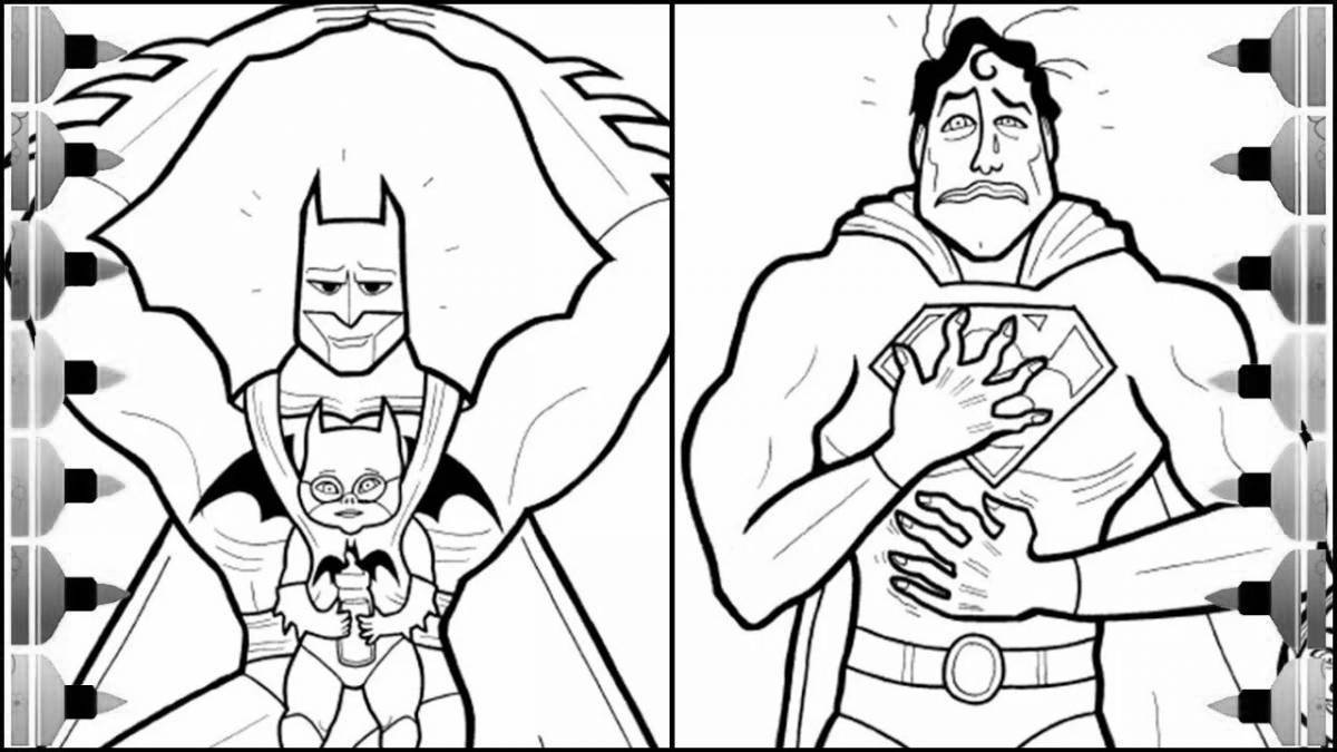 Великий супермен и бэтмен раскраска