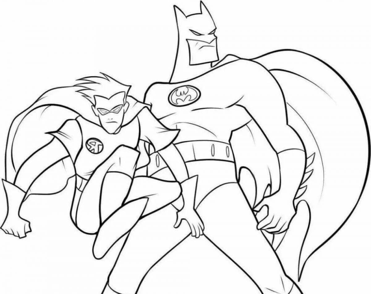 Впечатляющая раскраска супермен и бэтмен