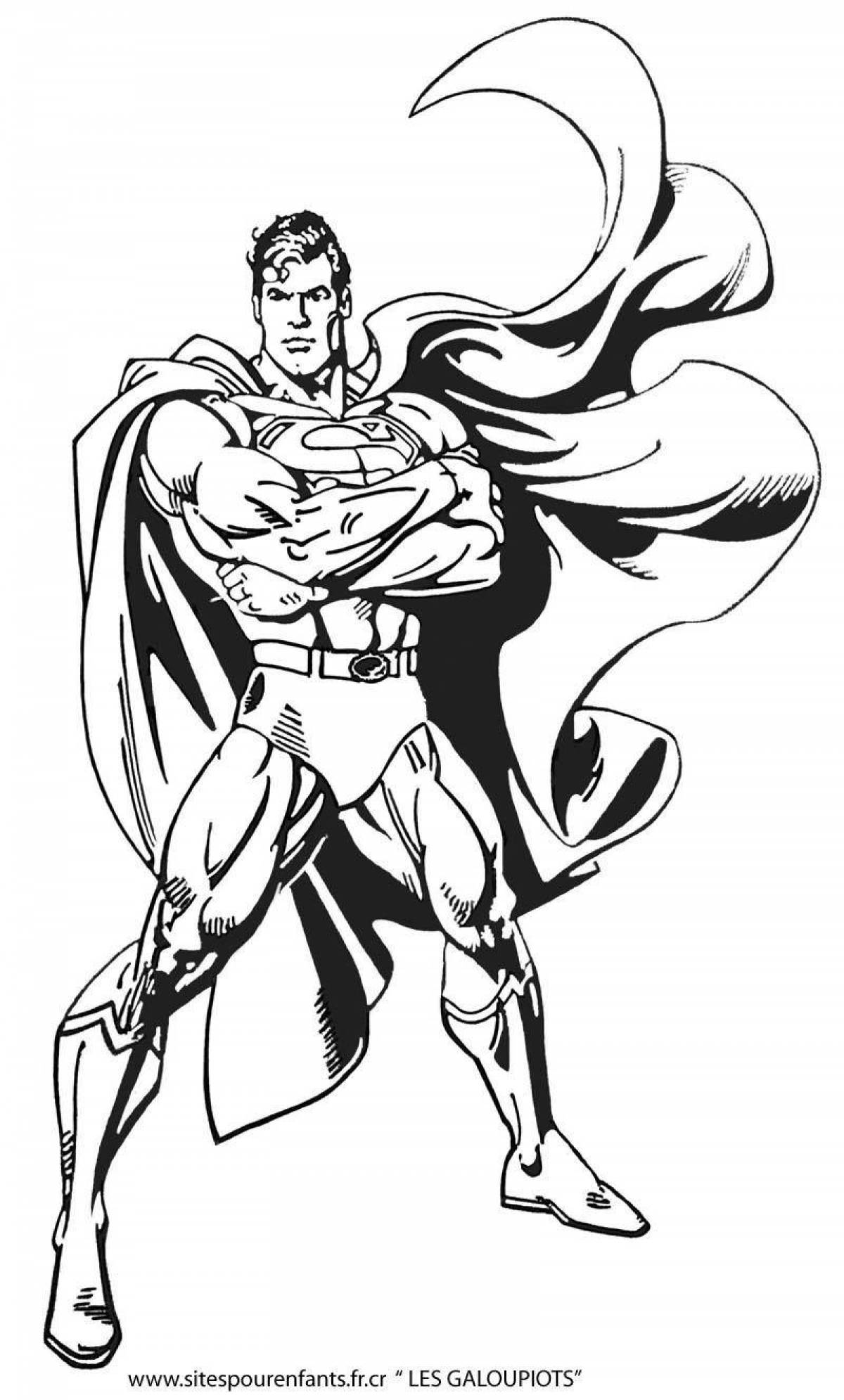 Элегантный супермен и бэтмен раскраска