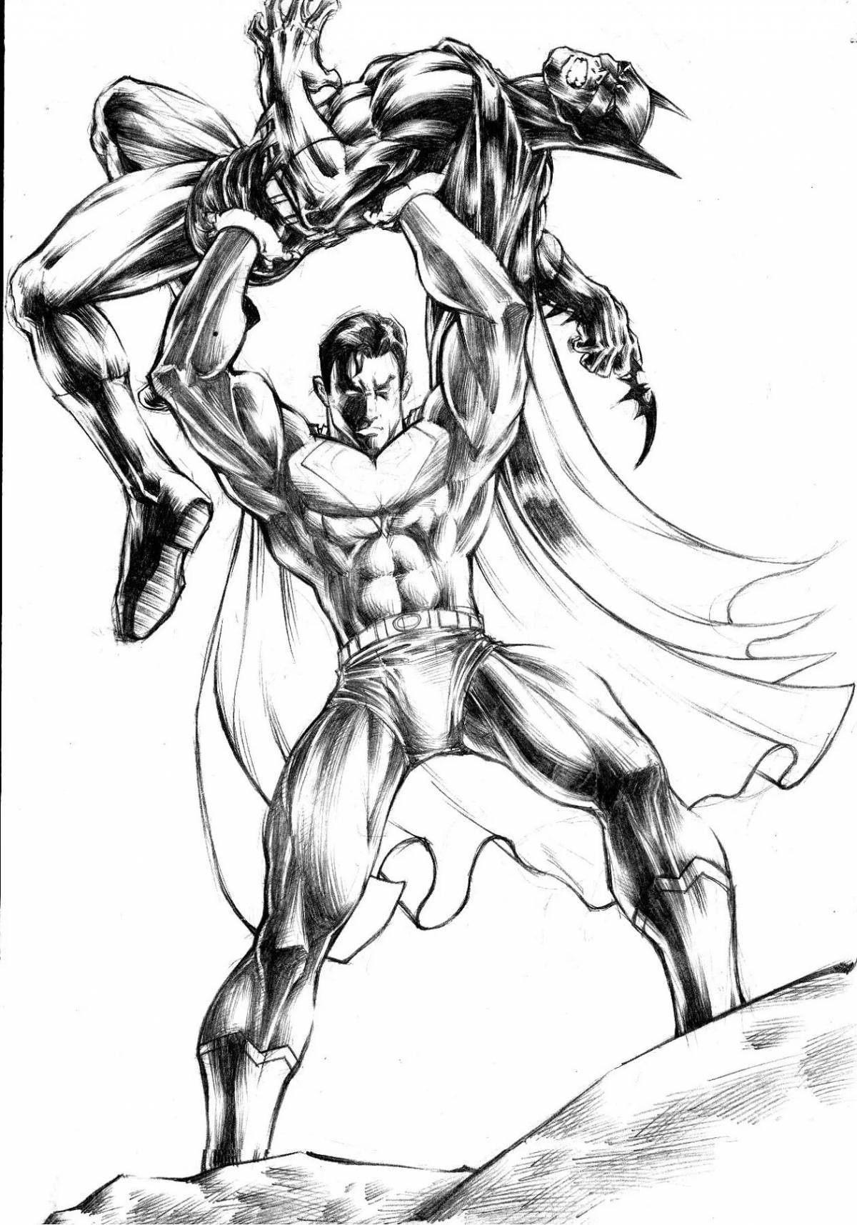 Superman and batman glitter coloring pages