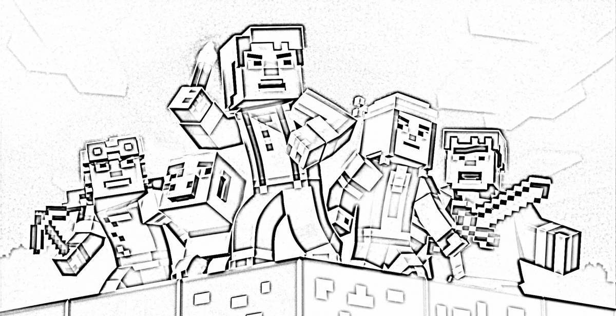 Minecraft ace fun coloring page