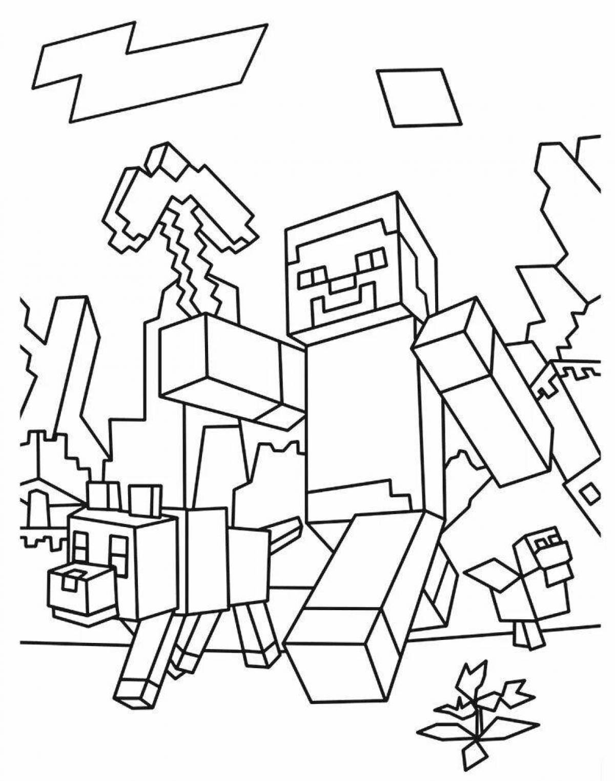 Outstanding minecraft ace coloring page