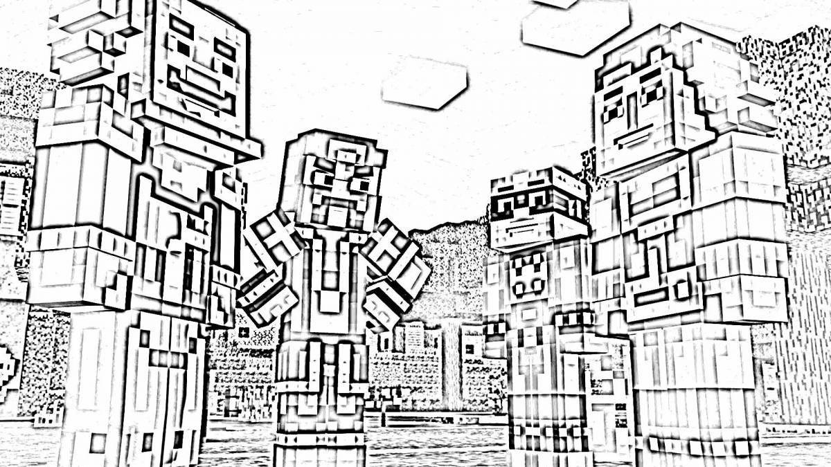 Impressive minecraft ace coloring page