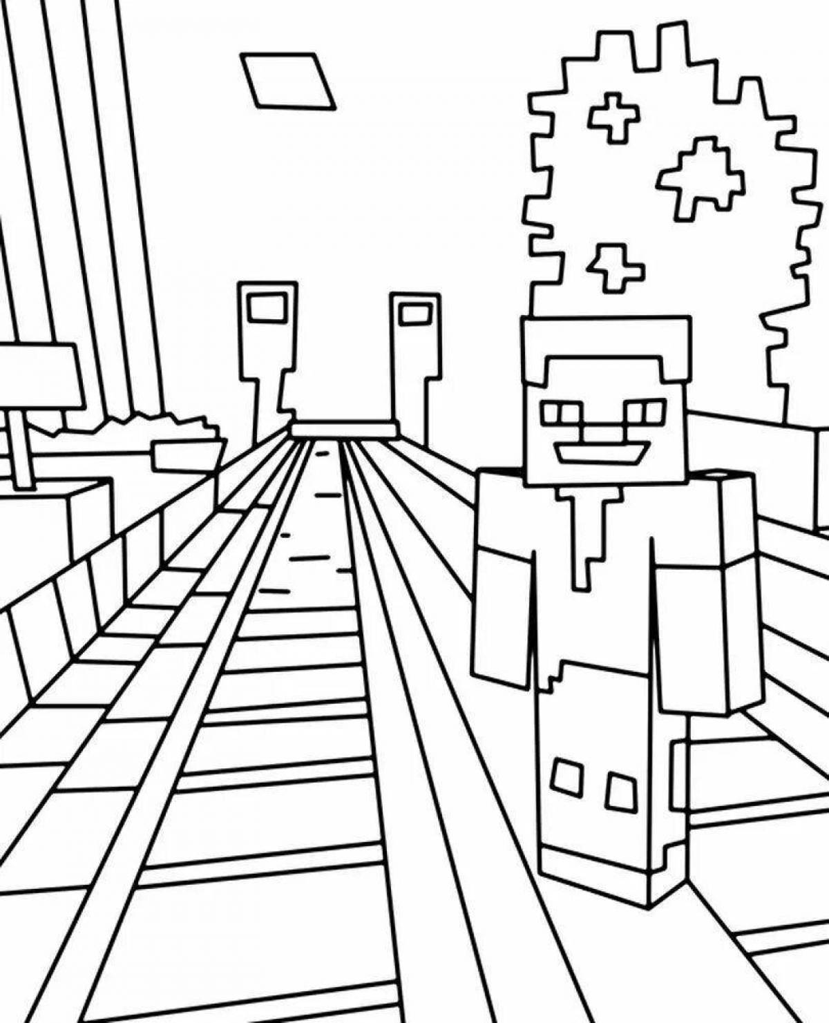Creative minecraft ace coloring page