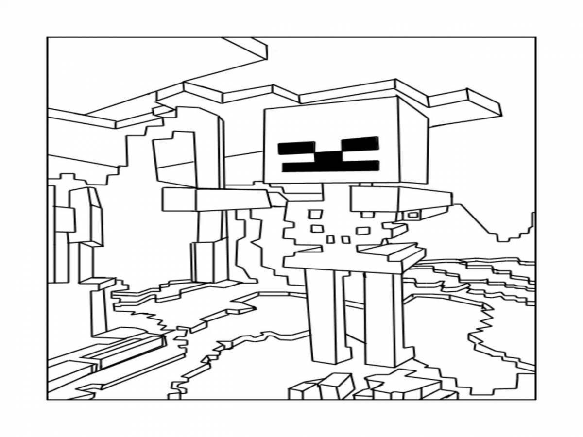 Detailed minecraft ace coloring page
