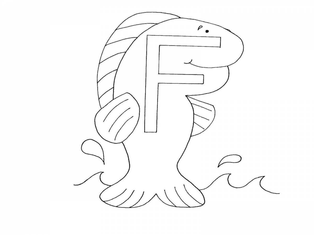 Coloring funny letter f