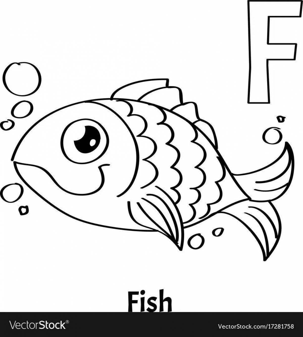 Coloring page joyful letter f