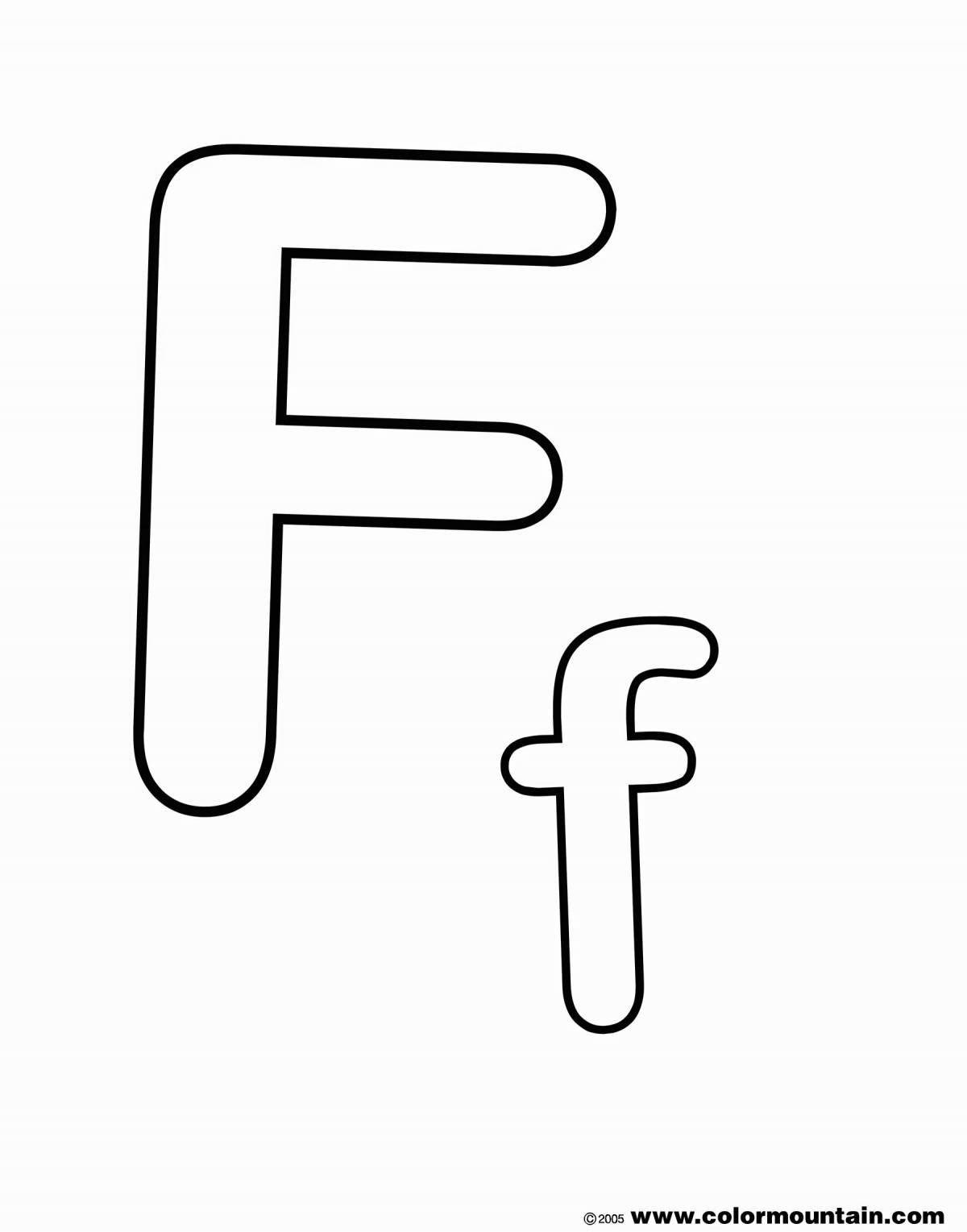 Exciting letter f coloring page