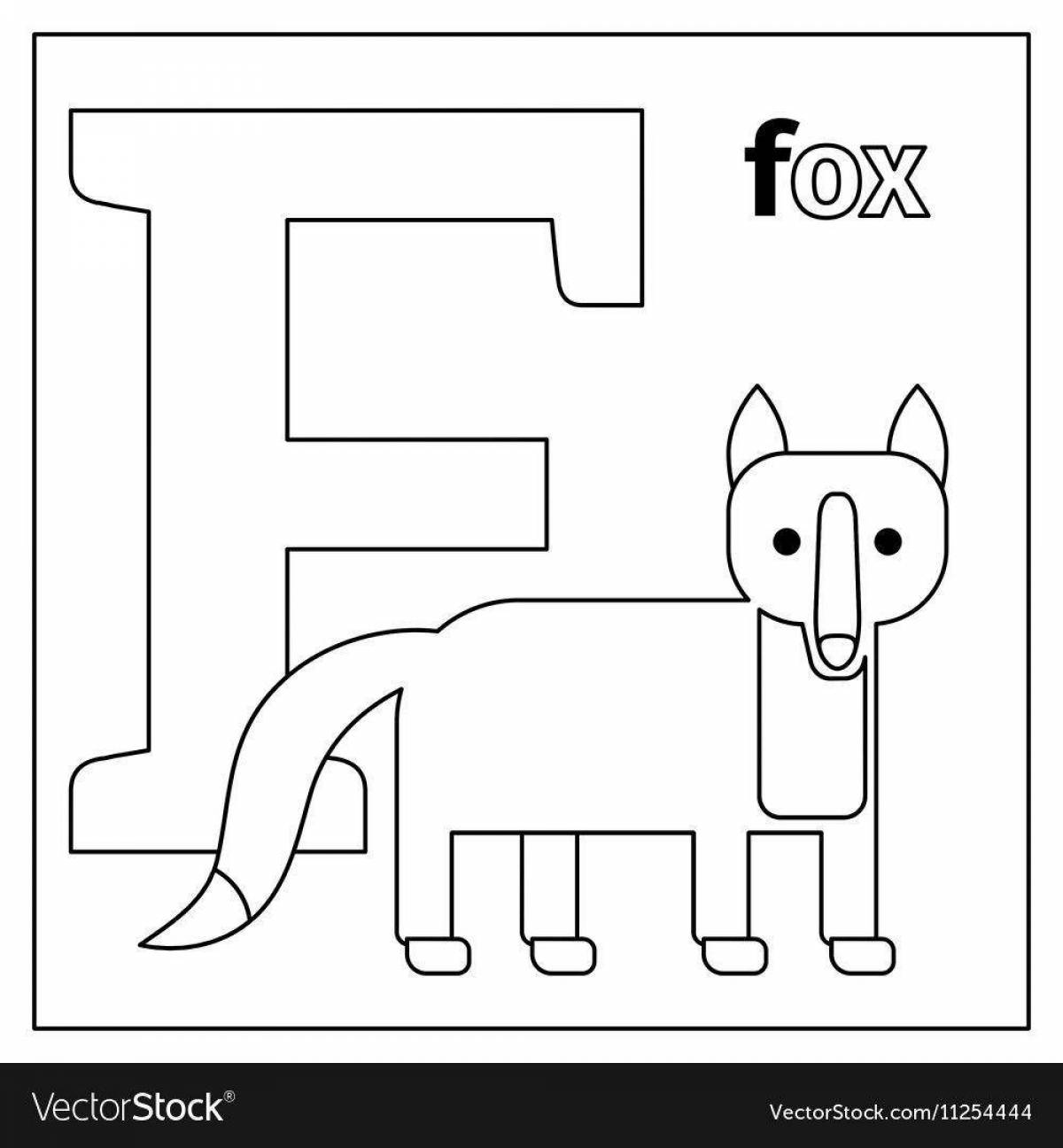 Attractive letter f coloring book