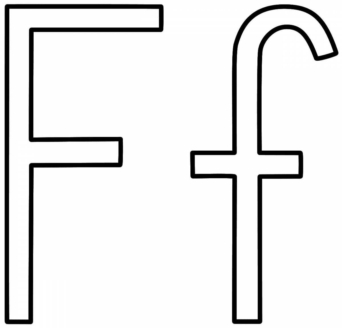Color letter f coloring book