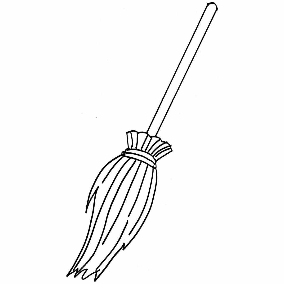 Coloring book sparkling broom for students